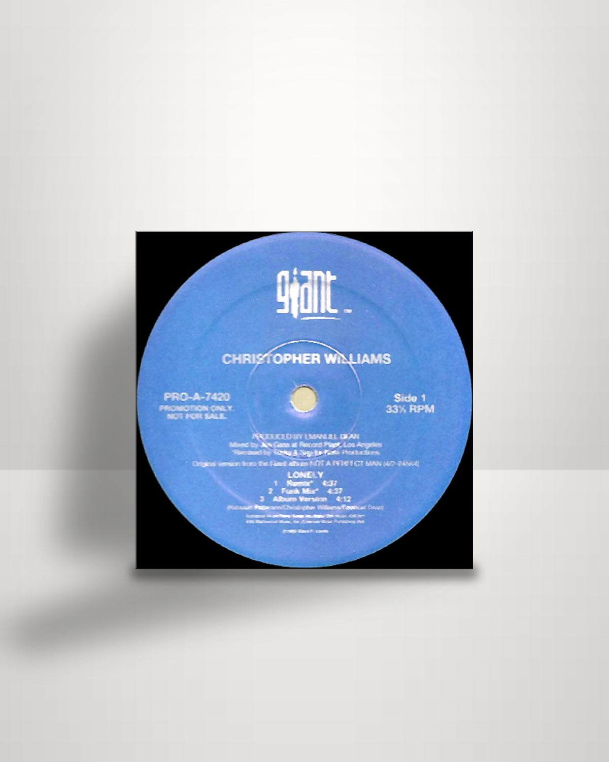 Christopher Williams – Lonely - 12" - Giant Records US 1995