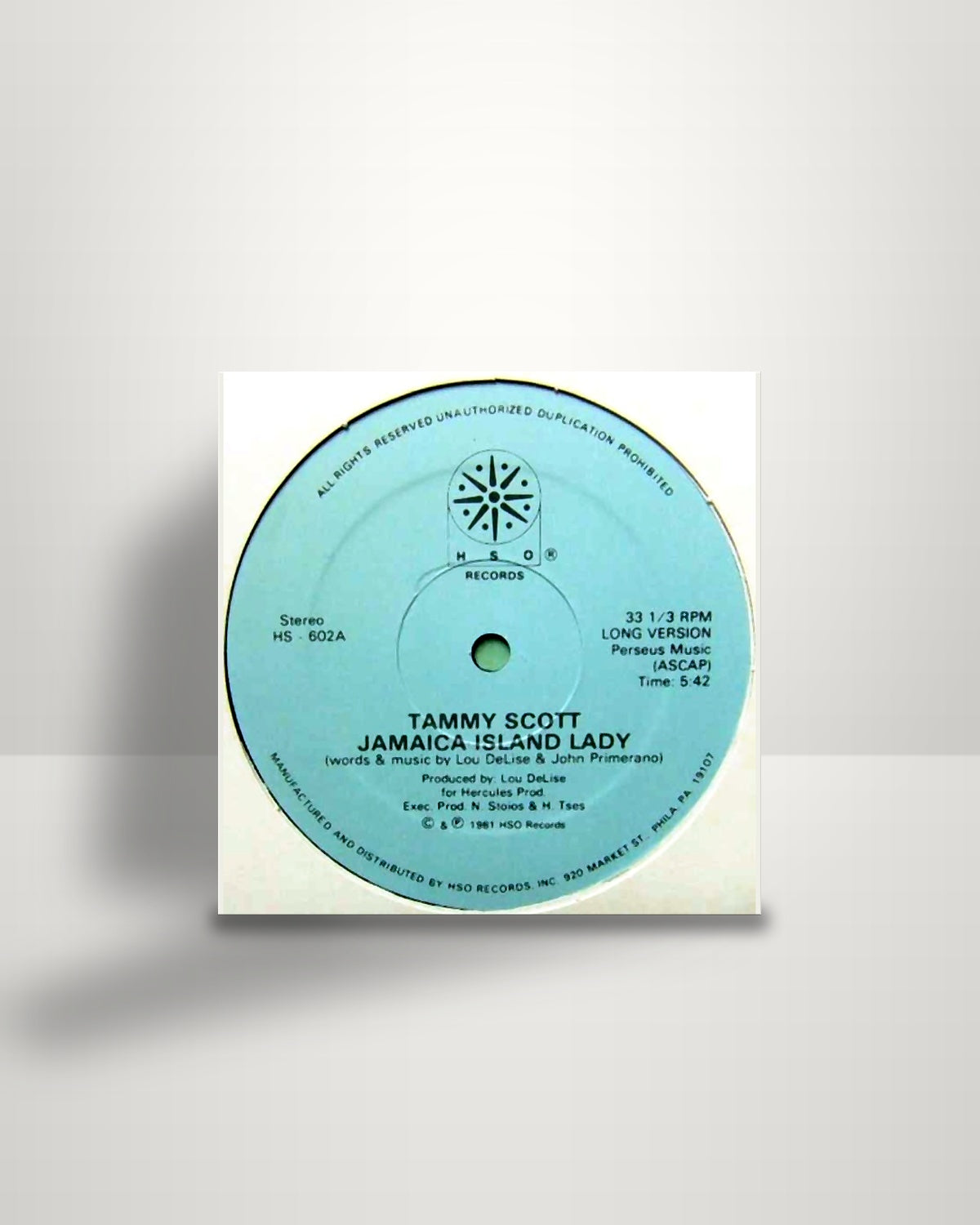 Tammy Scott – Jamaica Island Lady - 12" - HSO Records US 1981