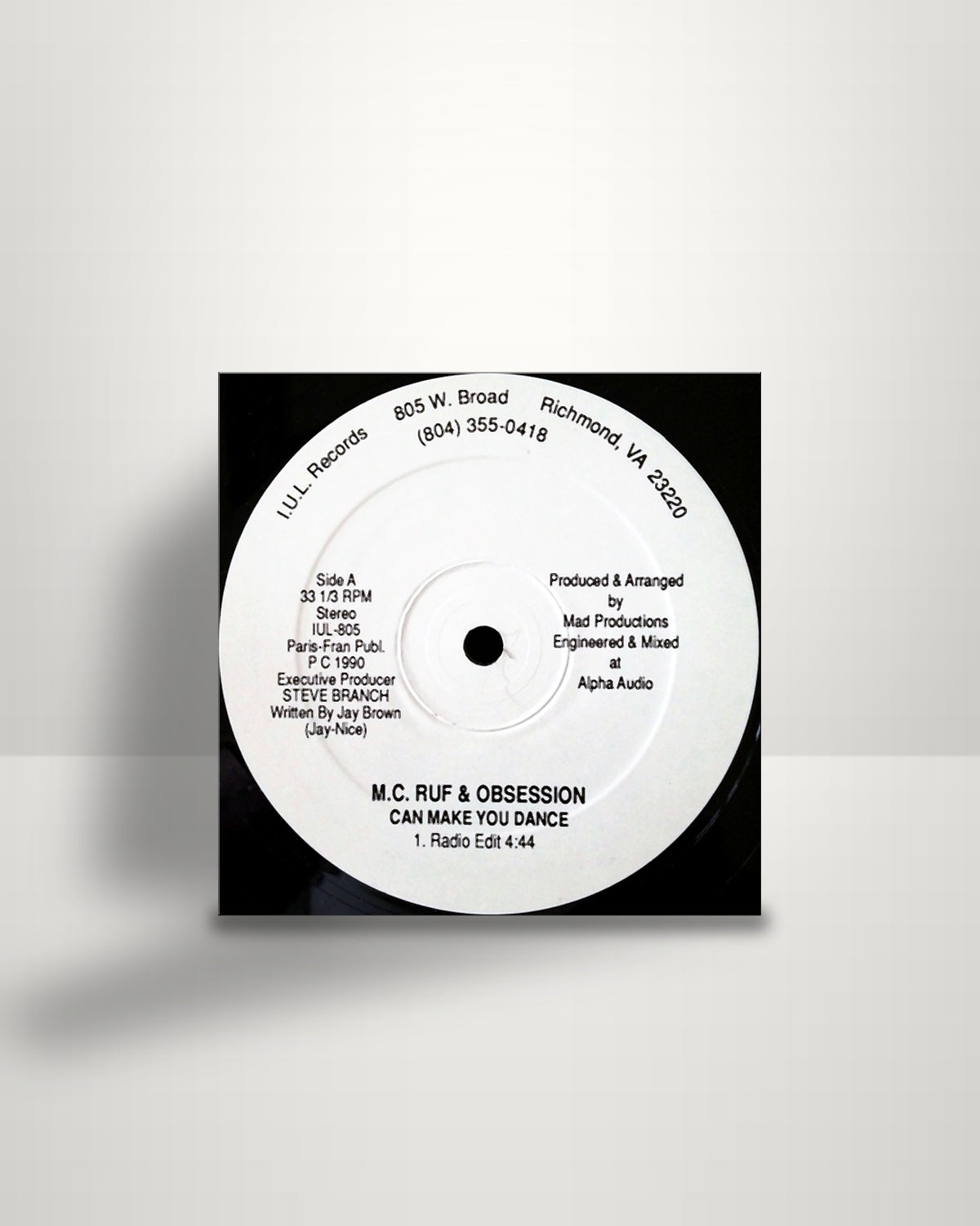 M.C. Ruf & Obsession – Can Make You Dance - 12" - I.U.L. Records US 1990