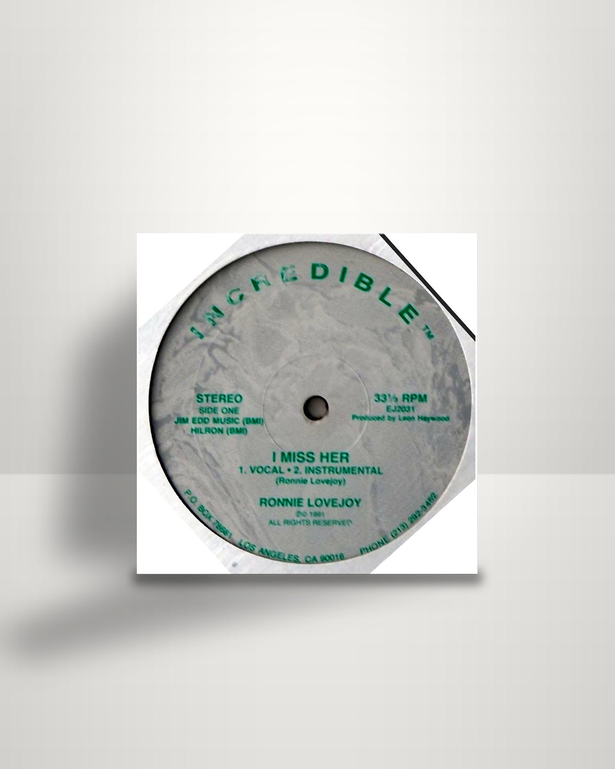 Ronnie Lovejoy – I Miss Her - 12" - Incredible US 1991
