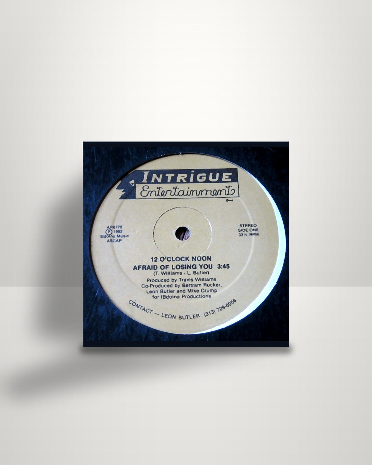 12 O'Clock Noon – Afraid Of Losing You - 12" - Intrigue Entertainment US 1992