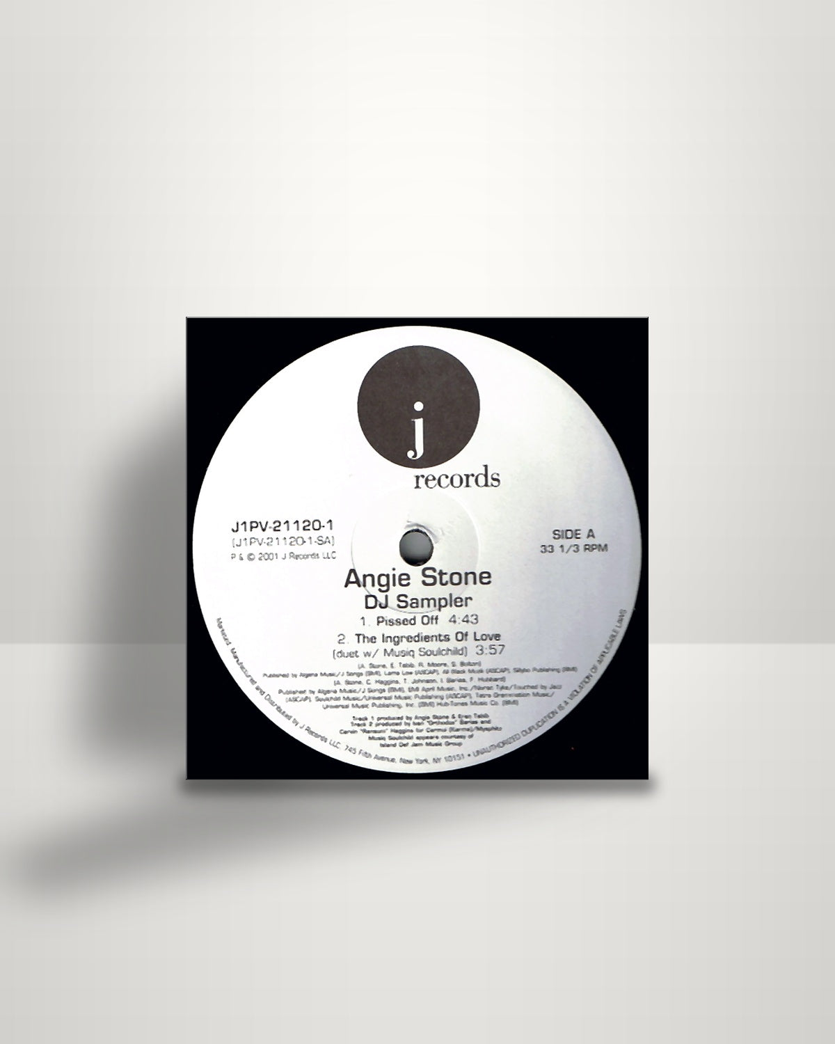 Angie Stone – DJ Sampler - 12" - J Records US 2001