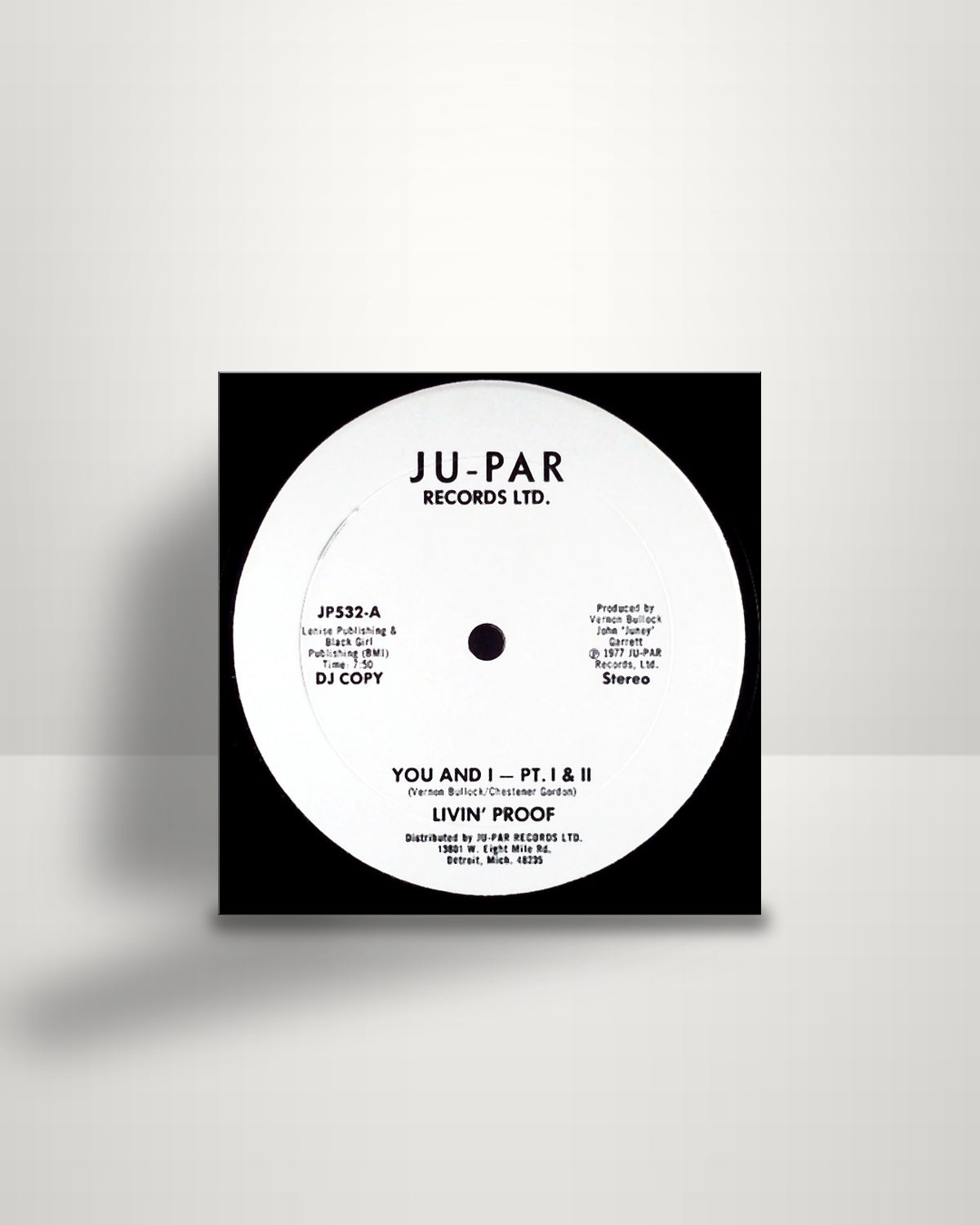 Livin' Proof – You And I - 12" - Ju-Par Records Ltd. US 1977
