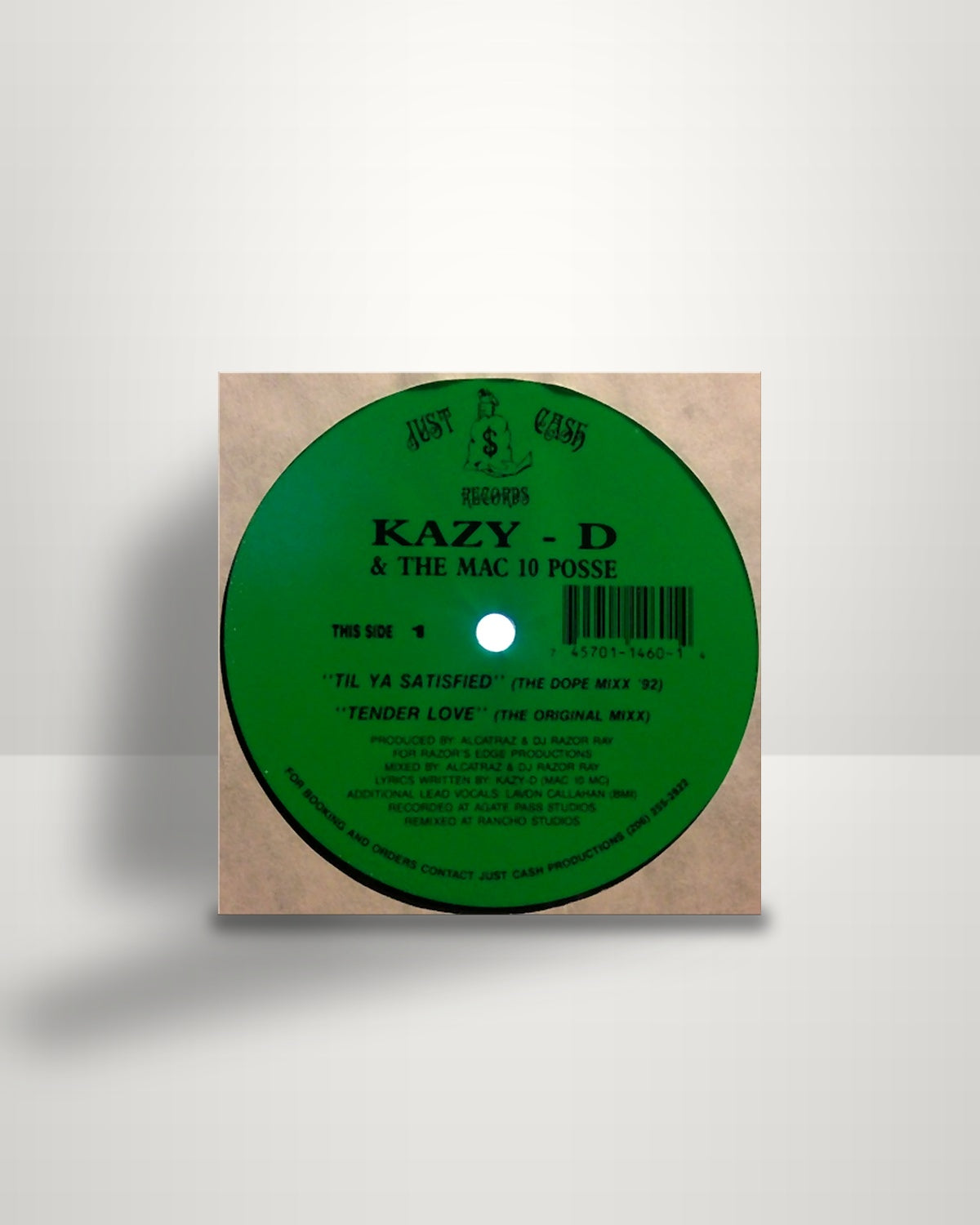 Kazy-D & The Mac 10 Posse – Til Ya Satisfied - 12" - Just Cash Records US 1992