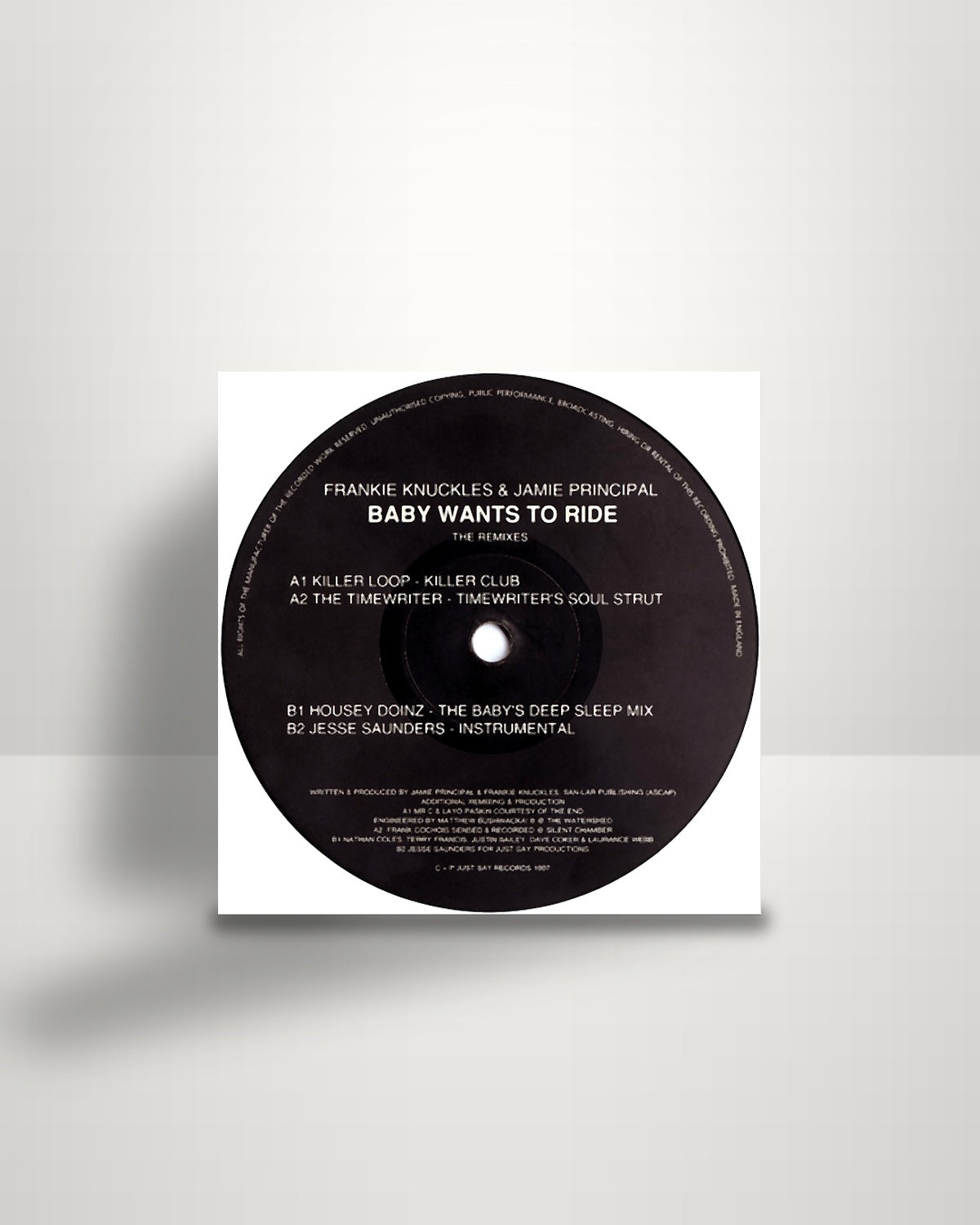 Frankie Knuckles & Jamie Principle – Baby Wants To Ride (The Remixes) - 12" - Just Say UK 1997