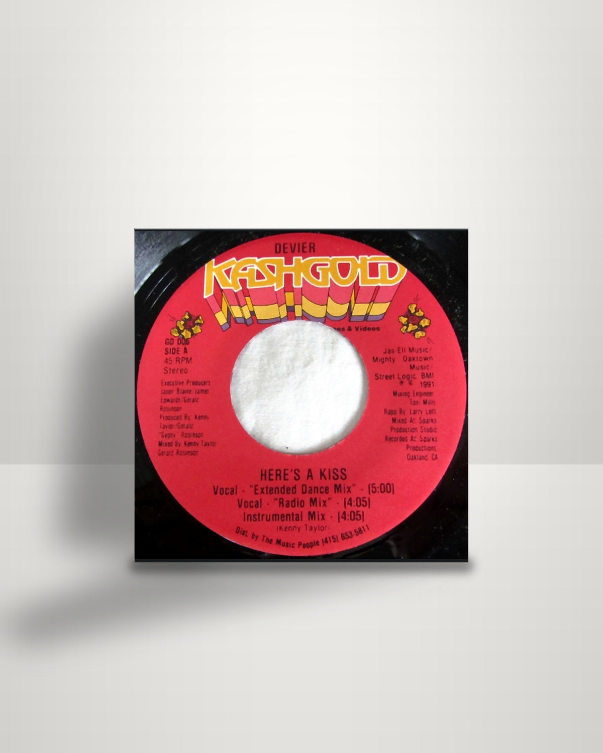 Devier – Here's A Kiss - 7" - Kashgold Records, Tapes & Videos US 1991
