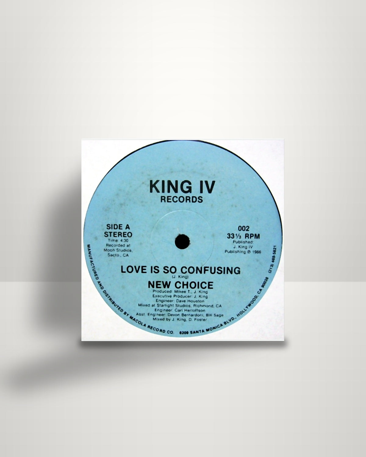 New Choice – Love Is So Confusing - 12" - King IV Records US 1986