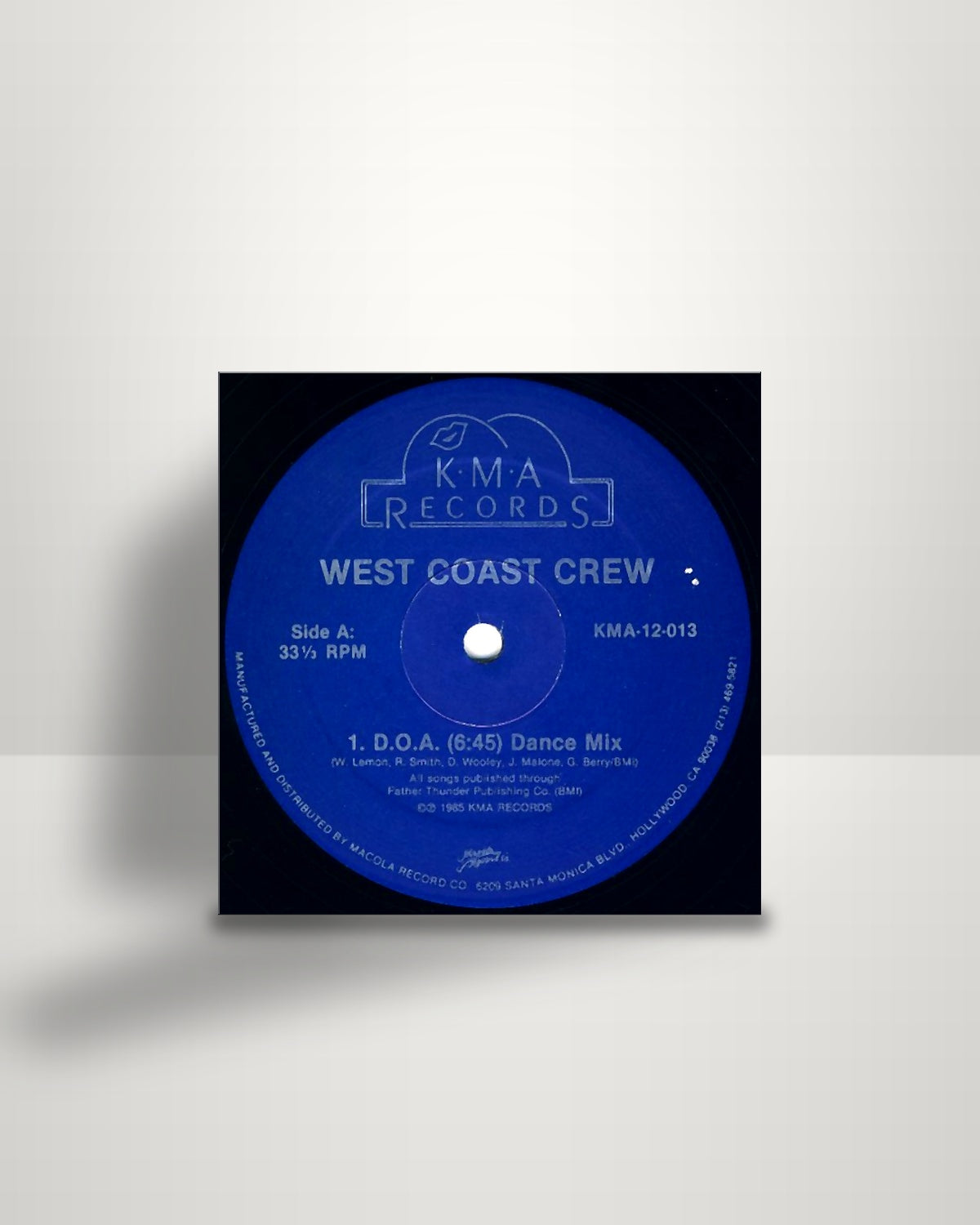 West Coast Crew – D.O.A. - 12" - KMA Records US 1985