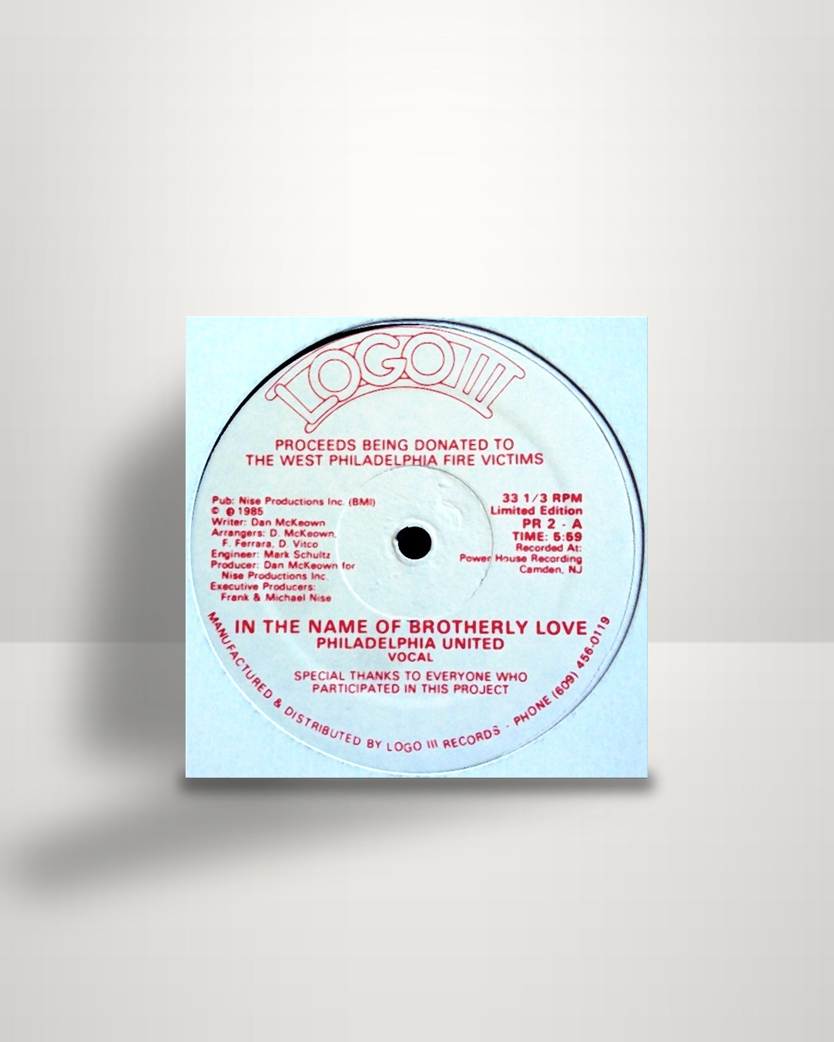 Philadelphia United – In The Name Of Brotherly Love - 12" - Logo III Records US 1985