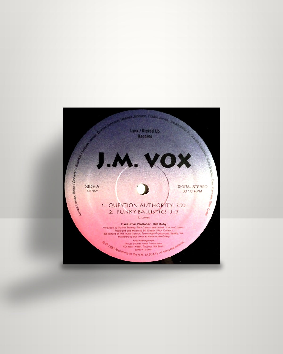 J.M. Vox – Question Authority - 12" - Lynx Records US 1993