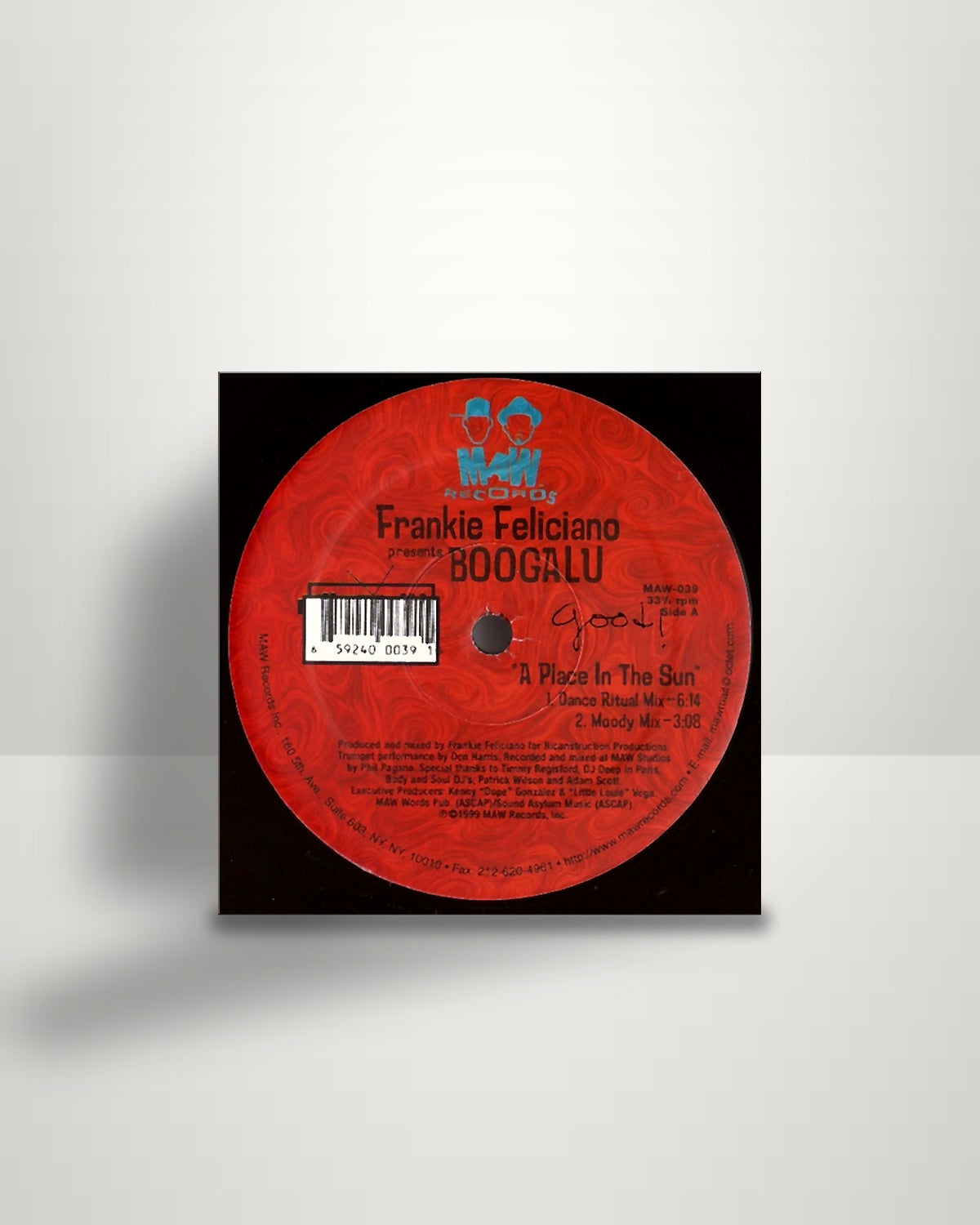 Frankie Feliciano Presents Boogalu – A Place In The Sun / One Note Samba - 12" - MAW Records US 1999
