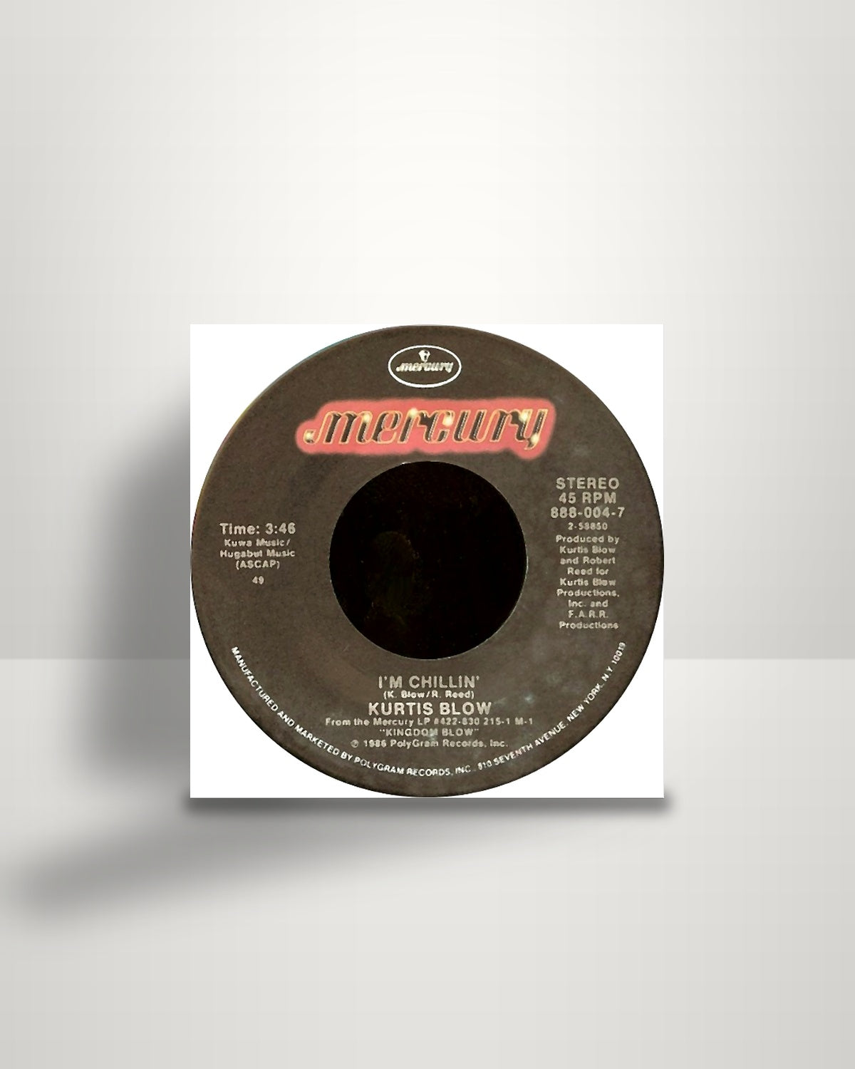 Kurtis Blow – I'm Chillin' - 7" - Mercury US 1986