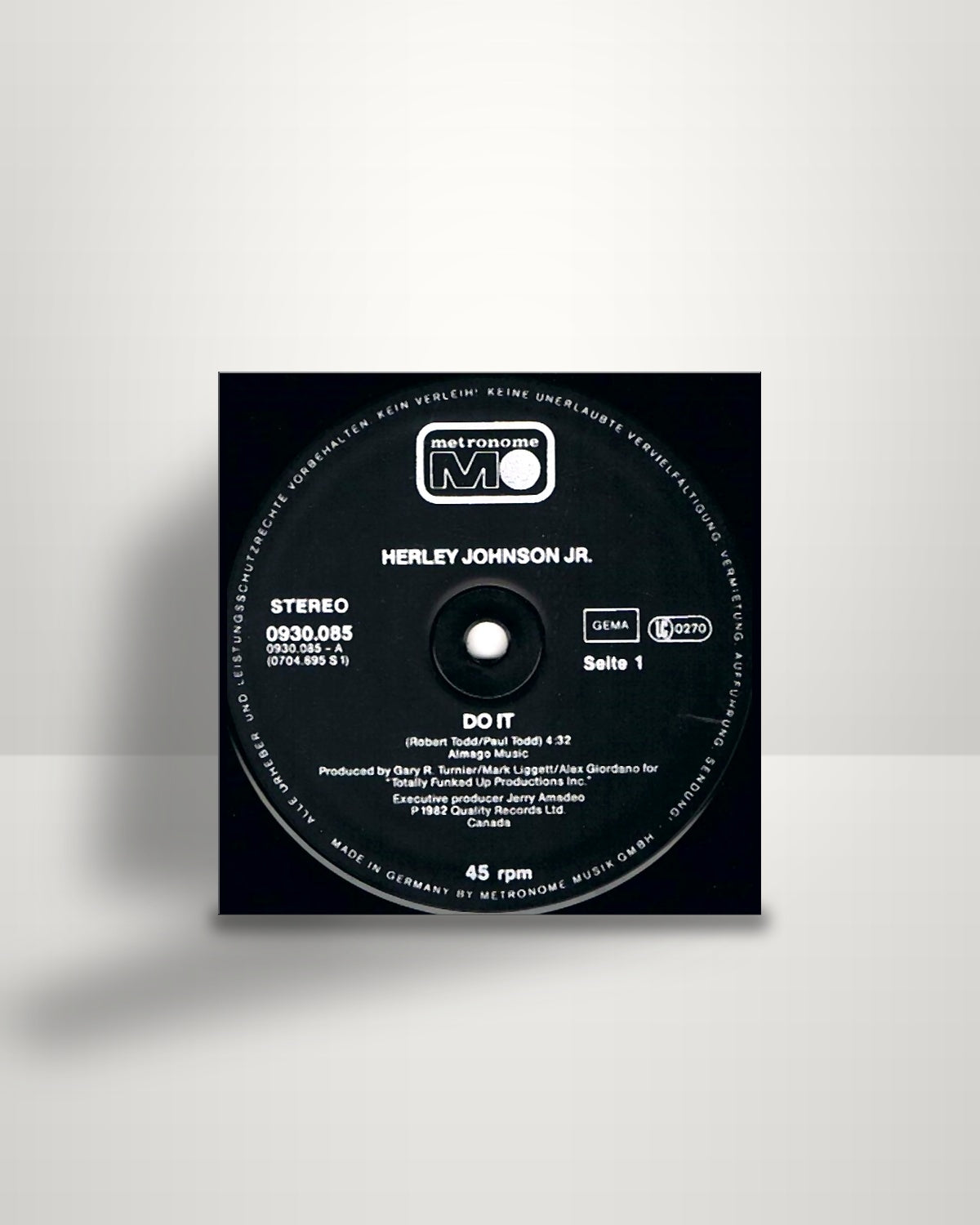Herley Johnson Jr. – Do It - 12" - Metronome DE 1982
