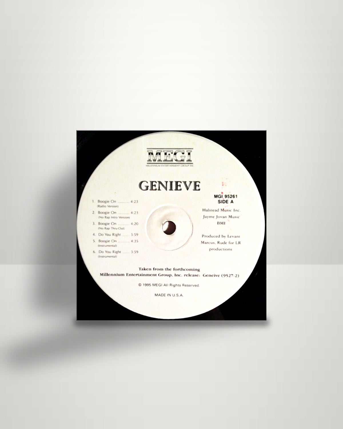 Genieve – Boogie On - 12" - Millennium Entertainment Group Inc. US 1995