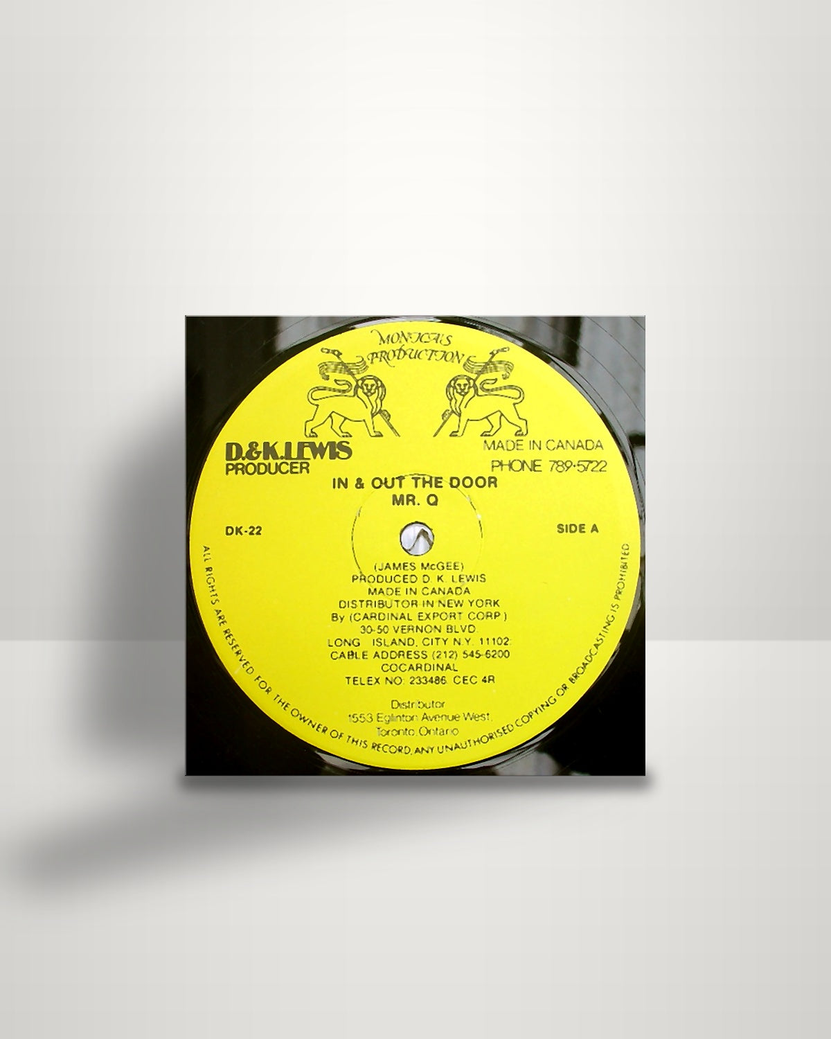 Mr. Q – In & Out The Door - 12" - Monica's Production CA
