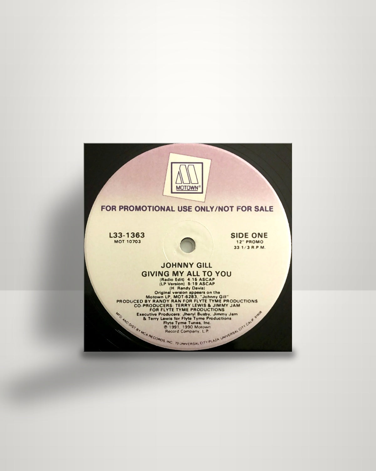 Johnny Gill – Giving My All To You - 12" - Motown US 1991