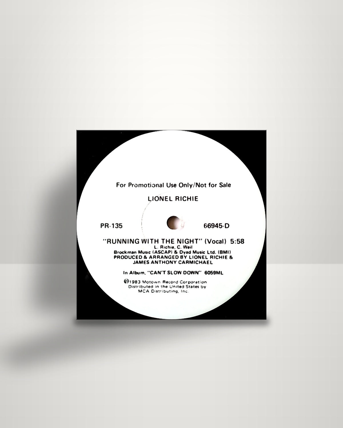 Lionel Richie – Running With The Night - 12" - Motown US 1983