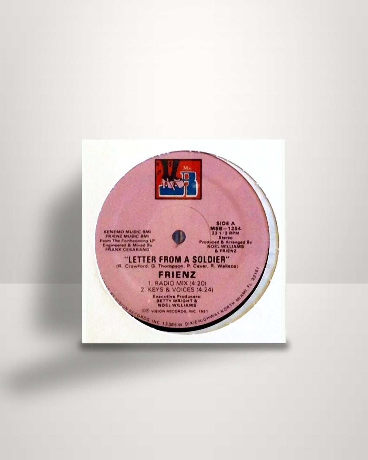 Frienz – Letter From A Soldier - 12" - Ms.B Records US 1991