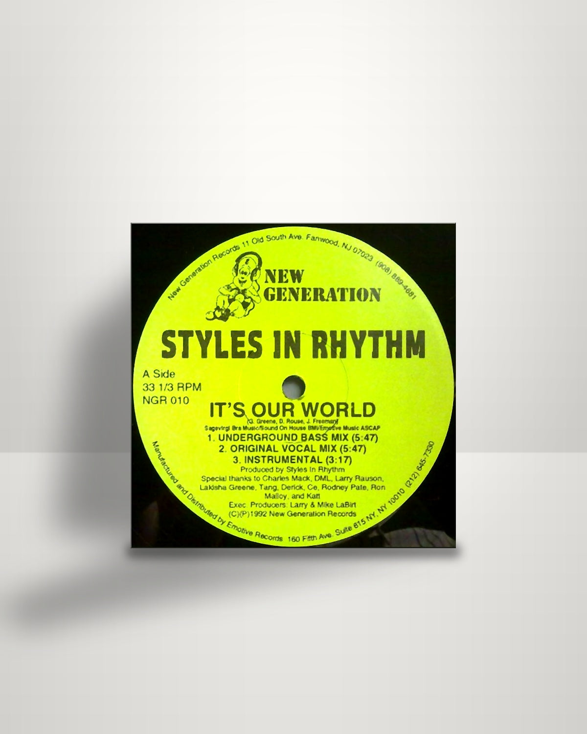 Styles In Rhythm – It's Our World - 12" - New Generation Records US 1992