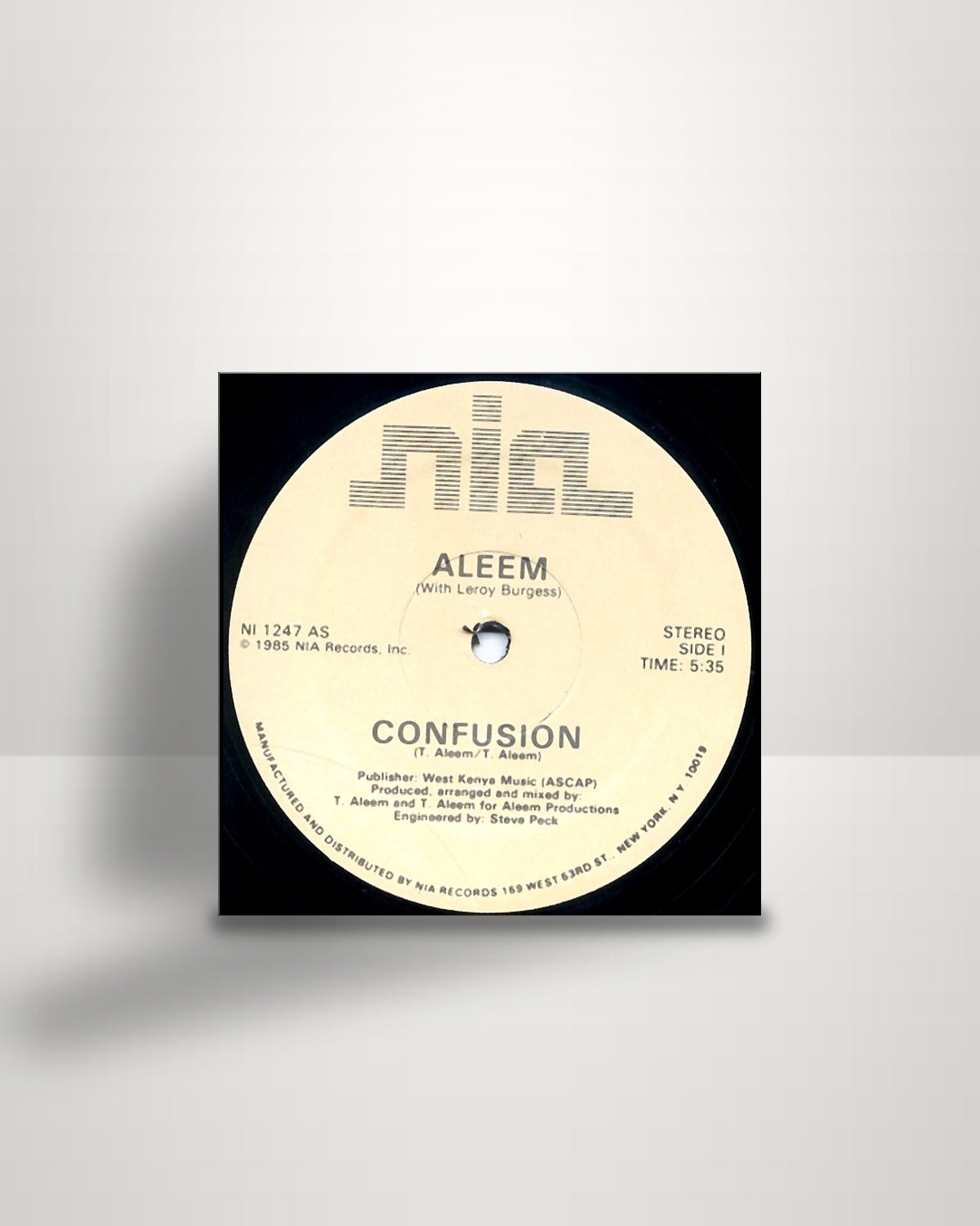 Aleem With Leroy Burgess – Confusion - 12" - NIA Records US 1985