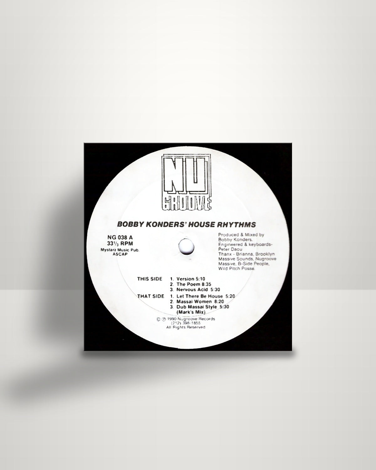 Bobby Konders – House Rhythms - 12" - Nu Groove Records US 1990