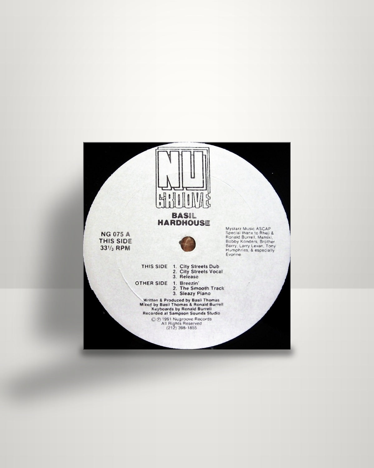Basil Hardhaus – City Streets - 12" - Nu Groove Records US 1991