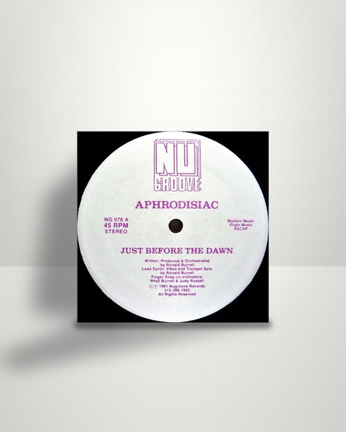 Aphrodisiac – Just Before The Dawn - 12" - Nu Groove Records US 1991