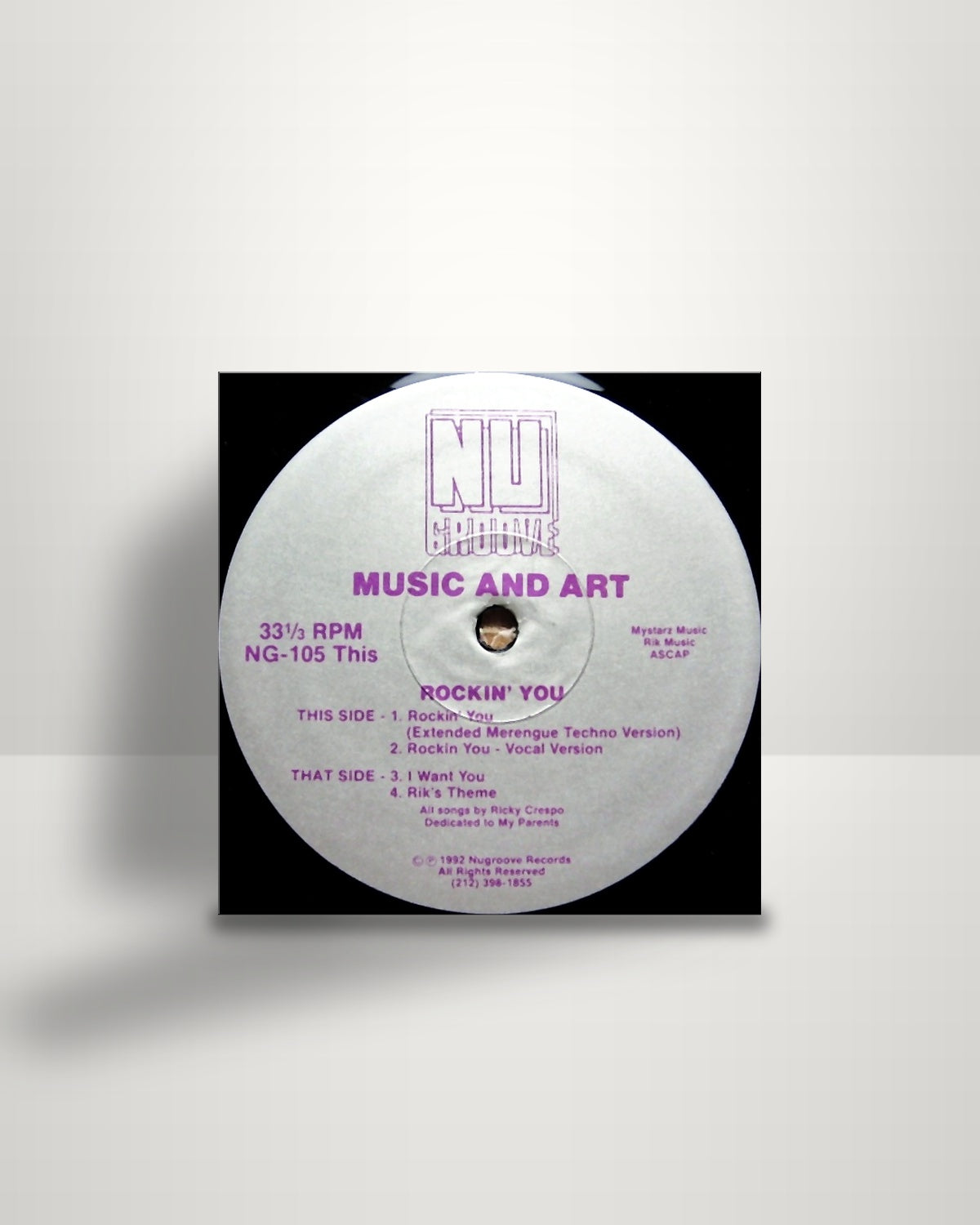 Music And Art – Rockin' You - 12" - Nu Groove Records US 1992