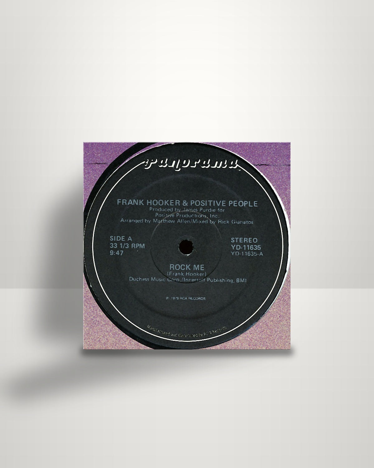 Frank Hooker & Positive People – Rock Me - 12" - Panorama Records US 1979