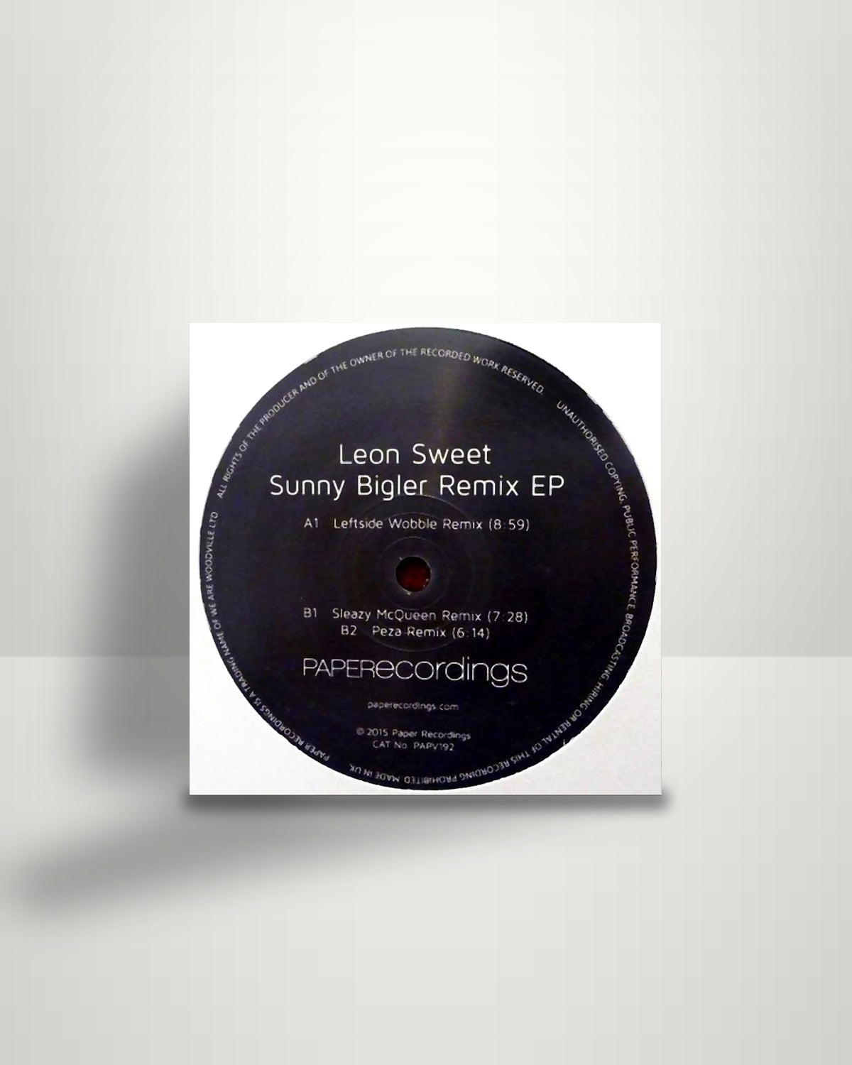 Leon Sweet – Sunny Bigler Remix EP - 12" - Paper Disco UK 2015