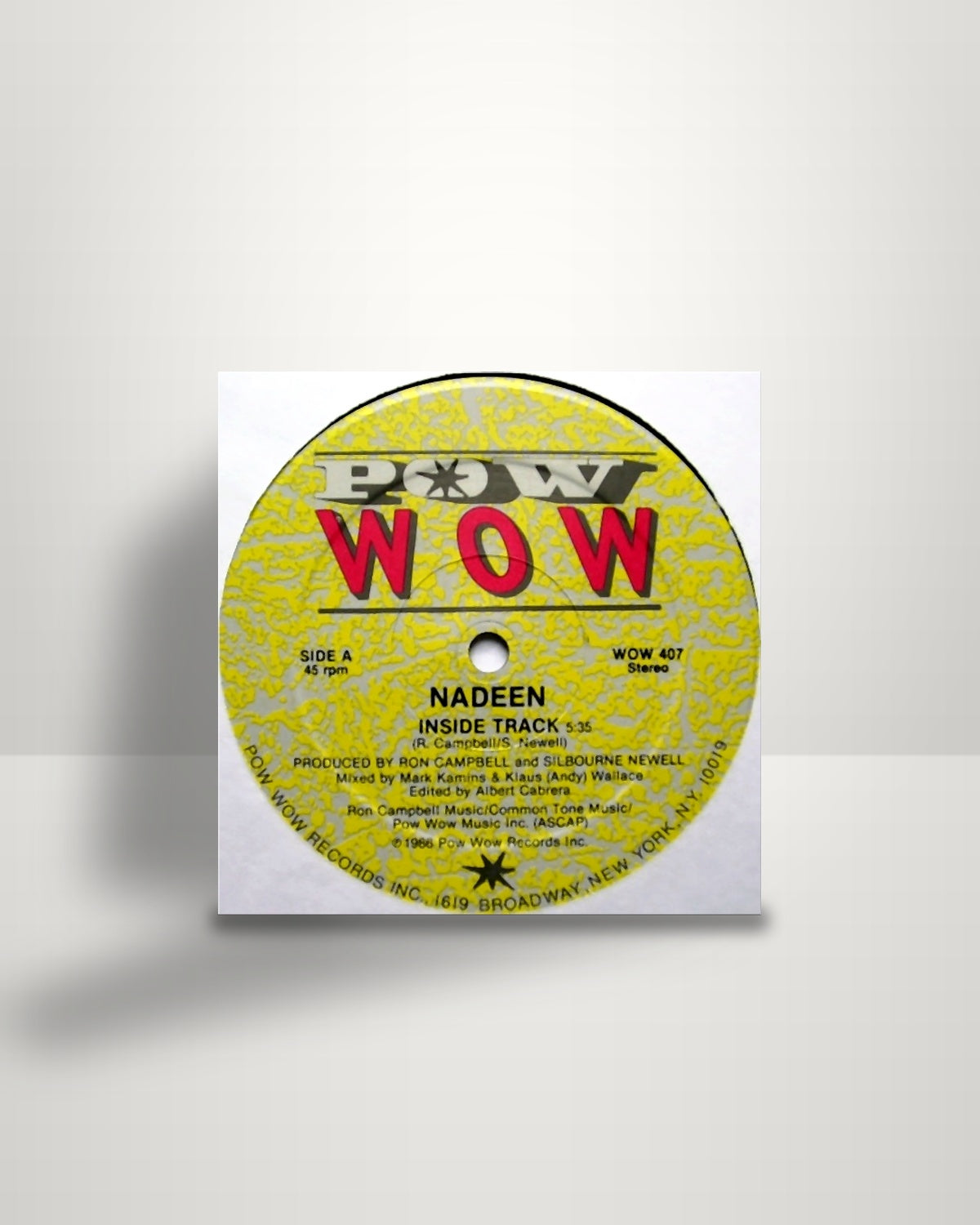 Nadeen – Inside Track - 12" - Pow Wow Records US 1986