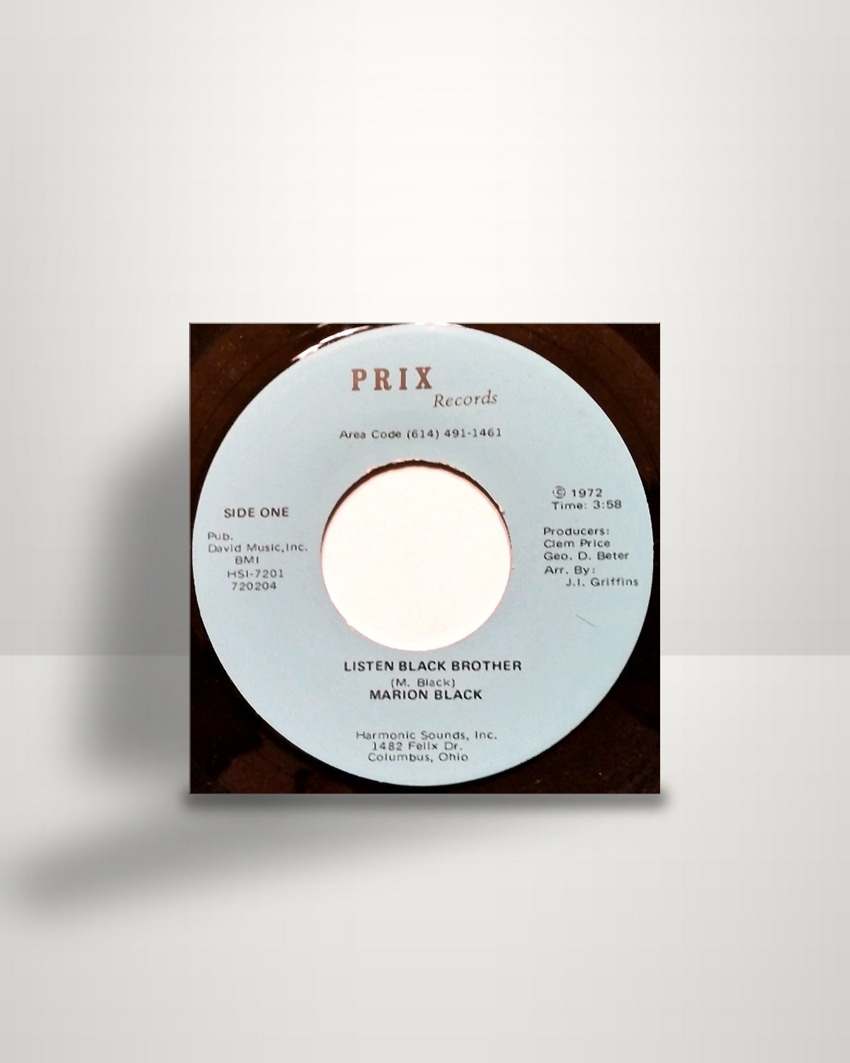 Marion Black – Listen Black Brother - 7" - Prix US 1972