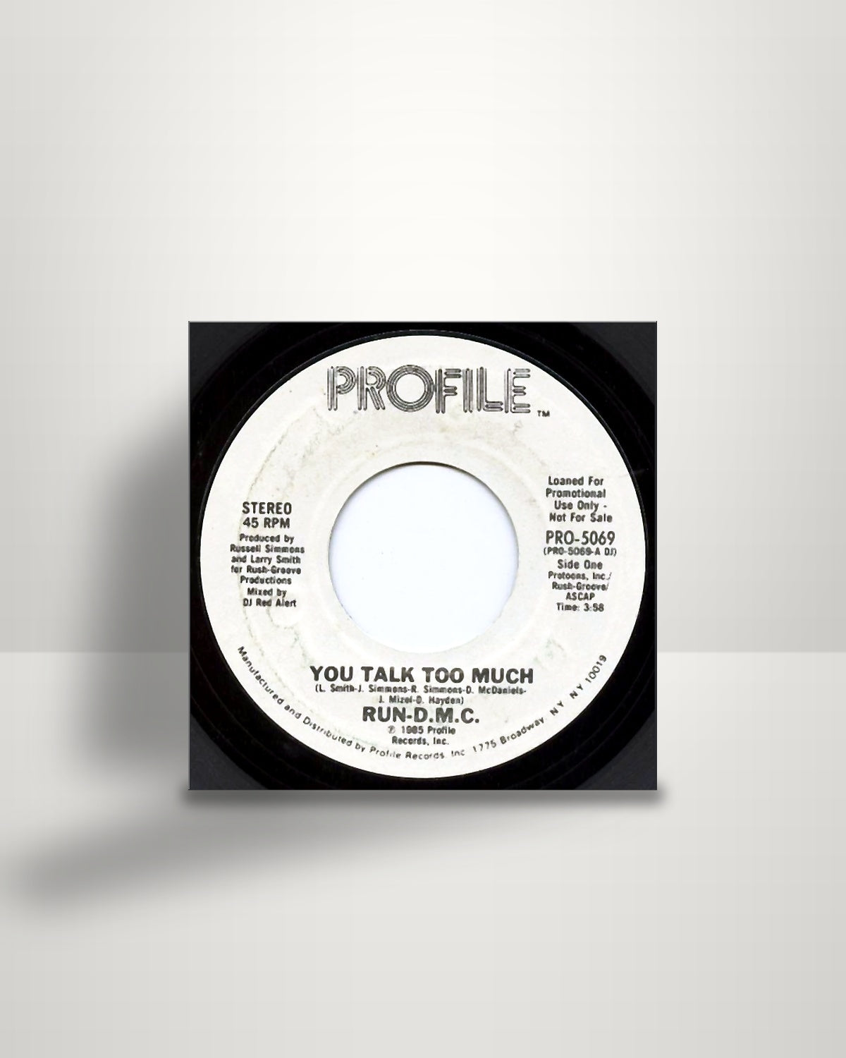 Run-DMC – You Talk Too Much - 7" - Profile Records US 1985