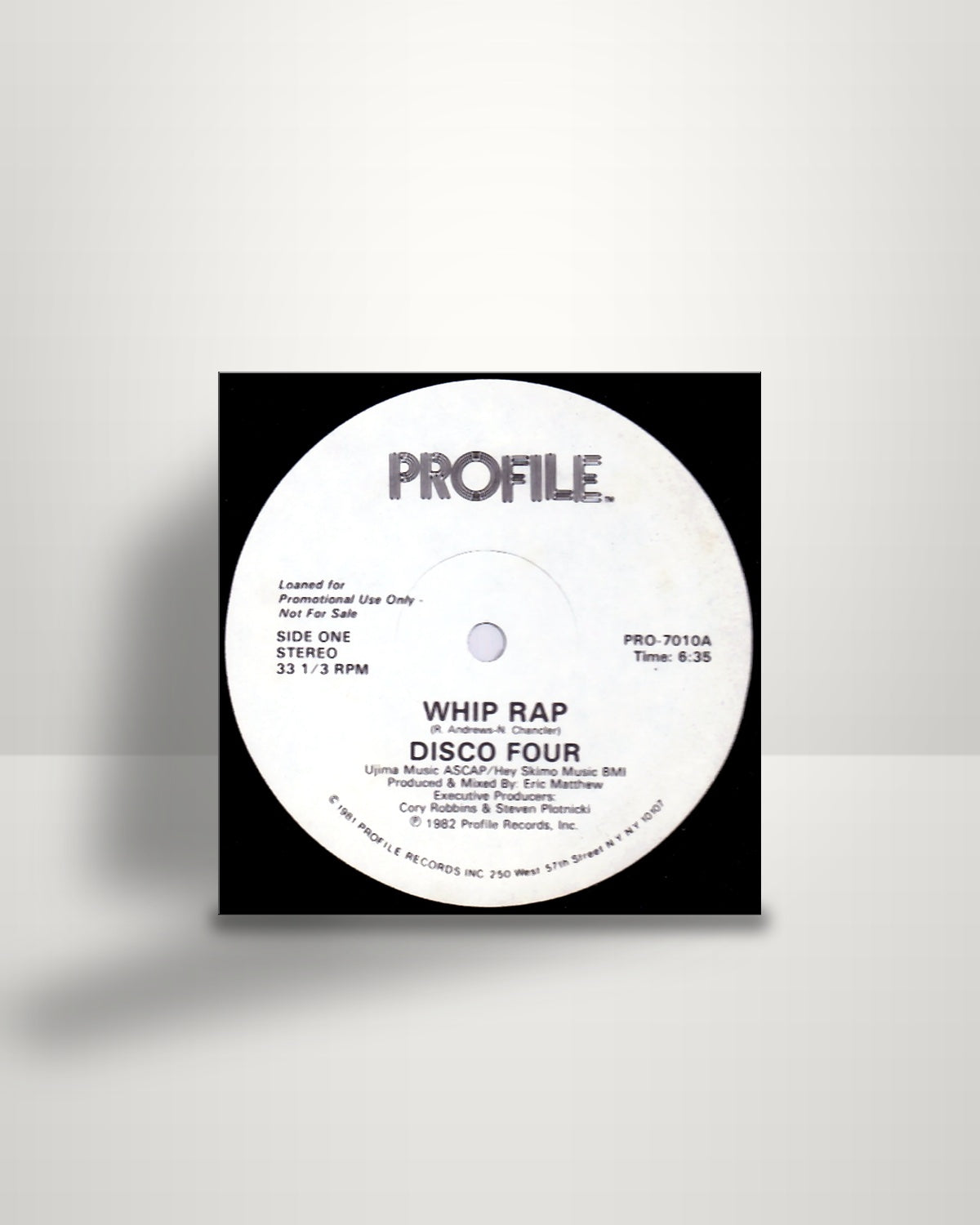 Disco Four – Whip Rap / Let It Whip - 12" - Profile Records US 1982