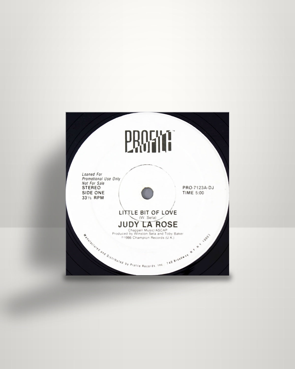 Judy La Rose – Little Bit Of Love - 12" - Profile Records US 1986