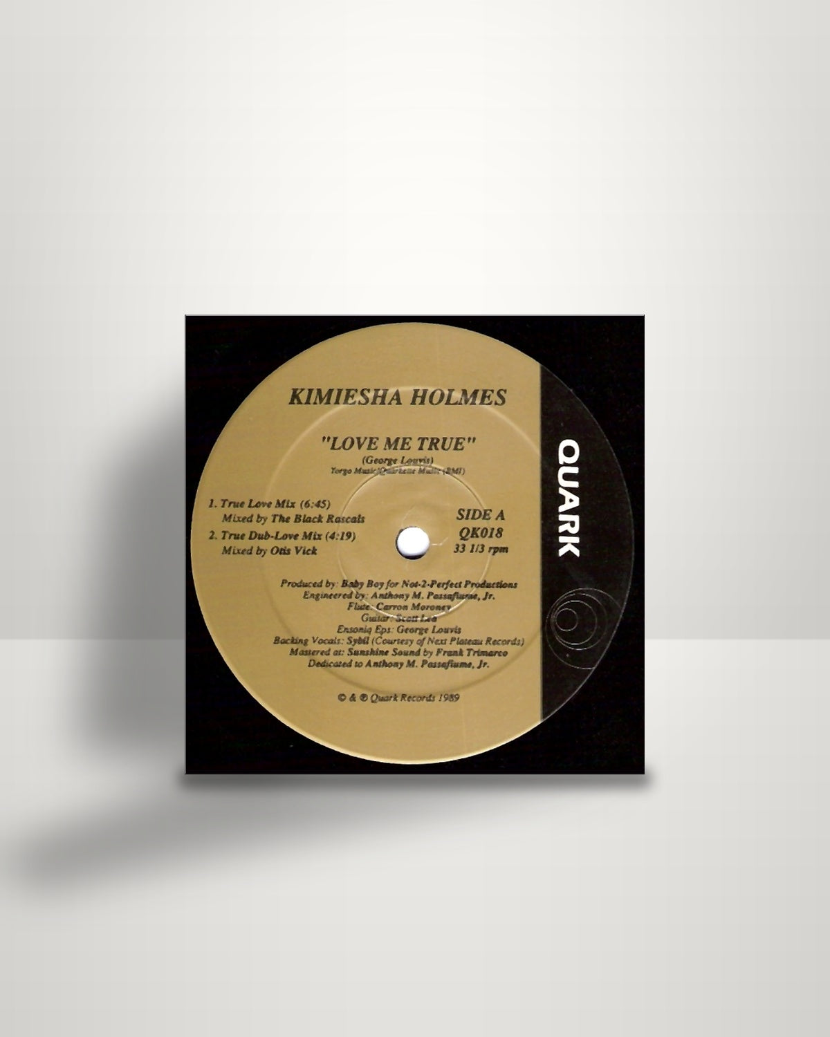 Kimiesha Holmes – Love Me True - 12" - Quark US 1989