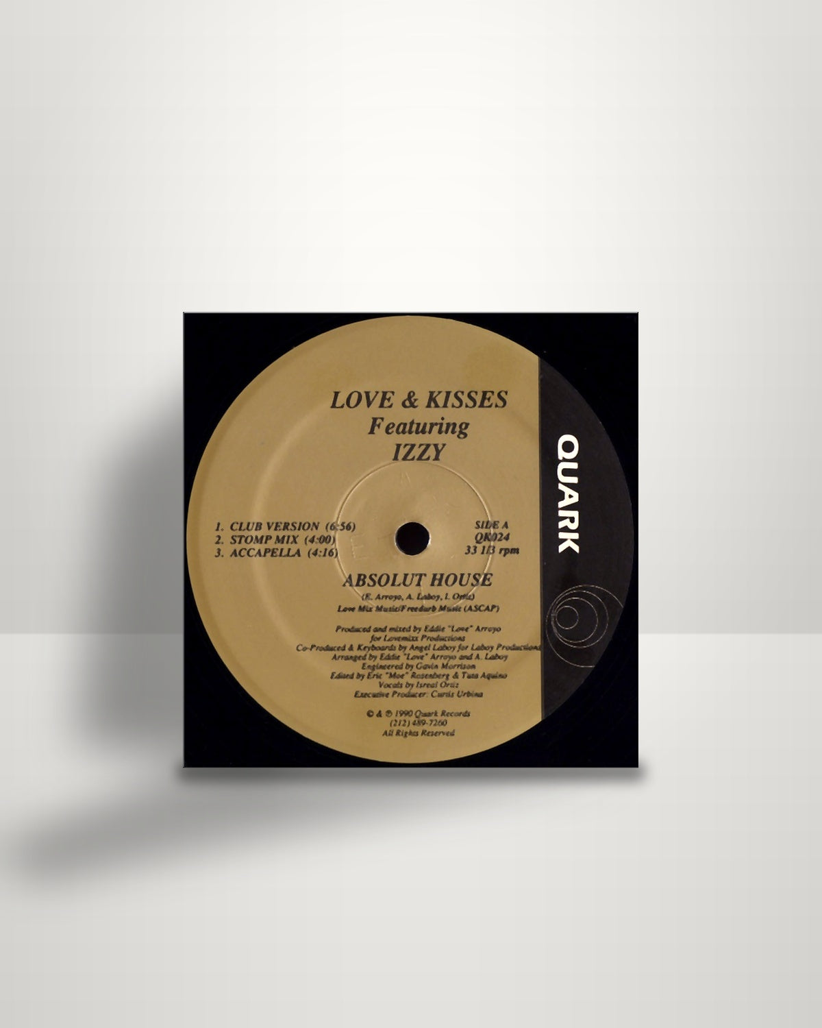 Love & Kisses Featuring Israel Ortiz – Absolut House - 12" - Quark US 1990