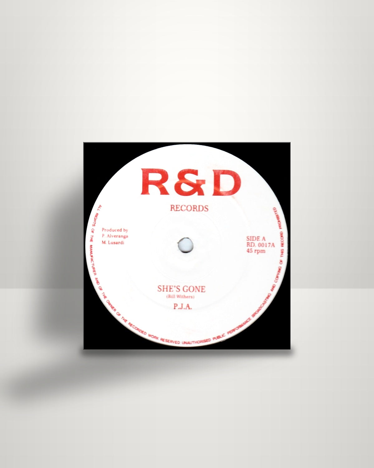 P.J.A. – She Is Gone - 12" - R & D Records UK