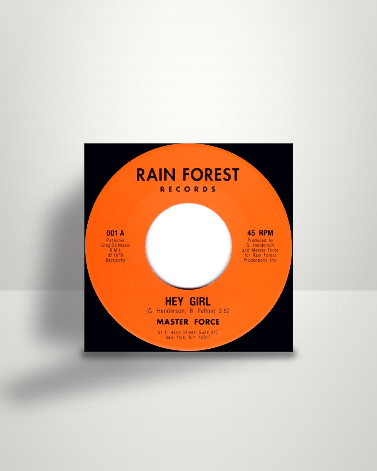 Master Force – Hey Girl - 7" - Rain Forest Records UK 2019