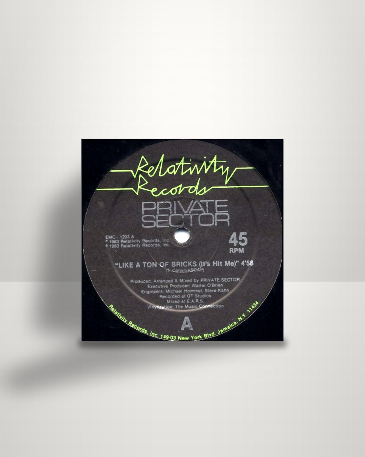 Private Sector – Like A Ton Of Bricks (It's Hit Me) - 12" - Relativity US 1983