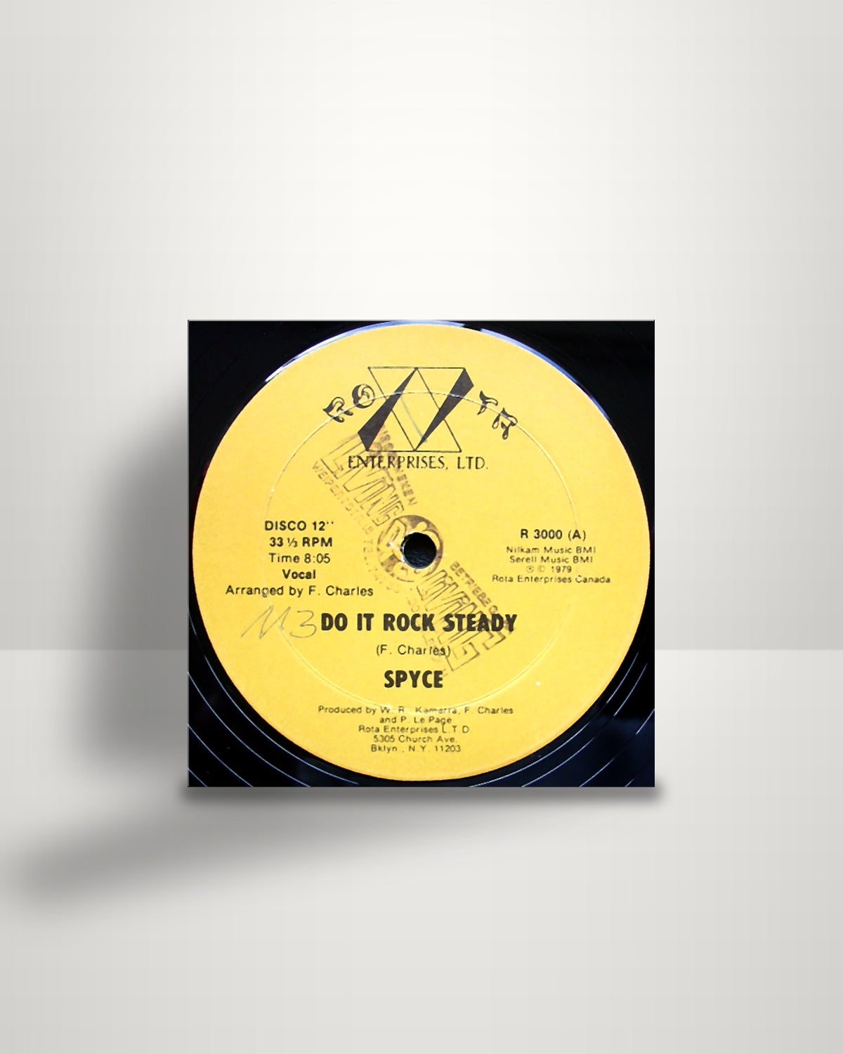 Spyce – Do It Rock Steady - 12" - Rota Enterprises, LTD US 1979