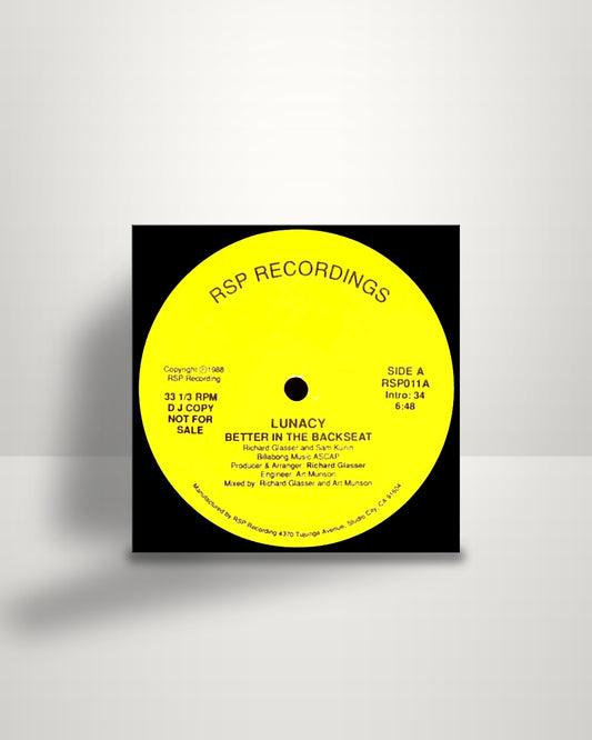 Lunacy – Better In The Backseat - 12" - RSP Recordings US 1988