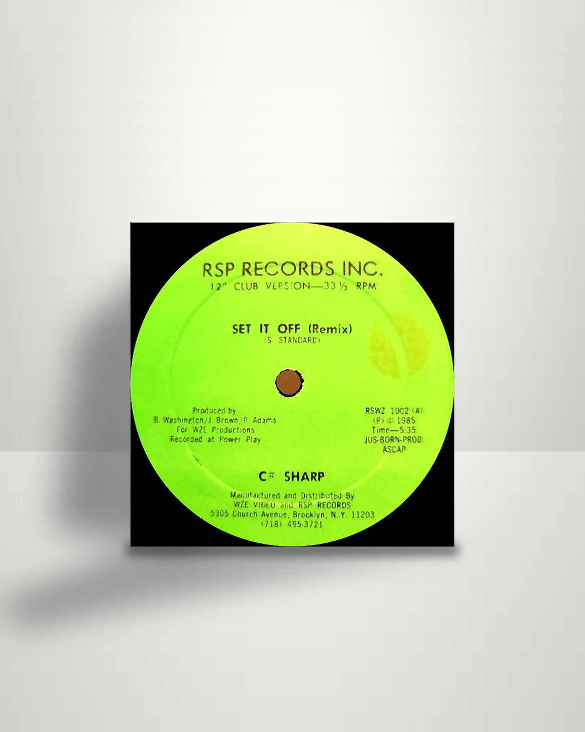 C# Sharp – Set It Off (Remix) - 12" - RSP Records Inc. US 1985