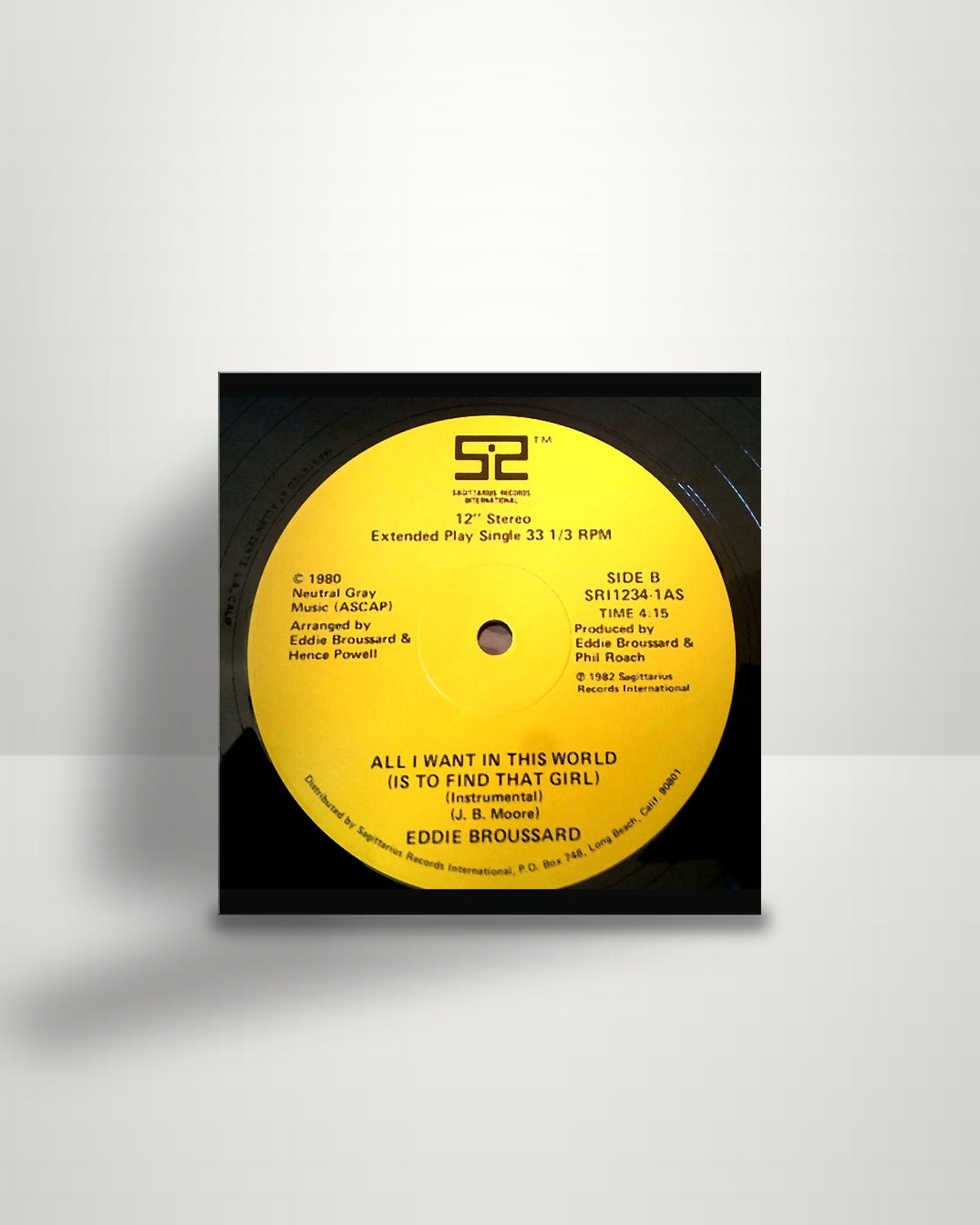 Eddie B. – All I Want In This World (Is To Find That Girl) - 12" - Sagittarius Records International US 1982