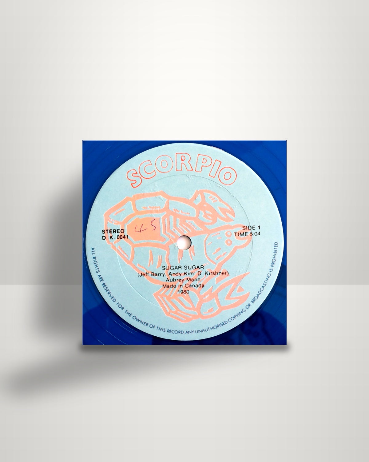 Aubrey Mann – Sugar Sugar - 12" - Scorpio CA 1980