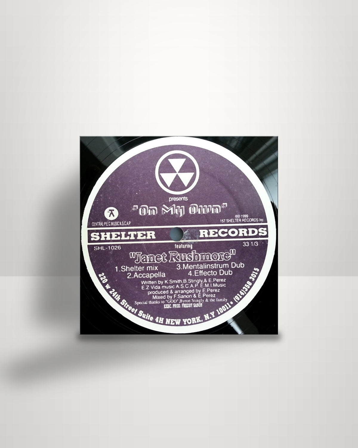 Janet Rushmore – On My Own - 12" - Shelter Records US 1999