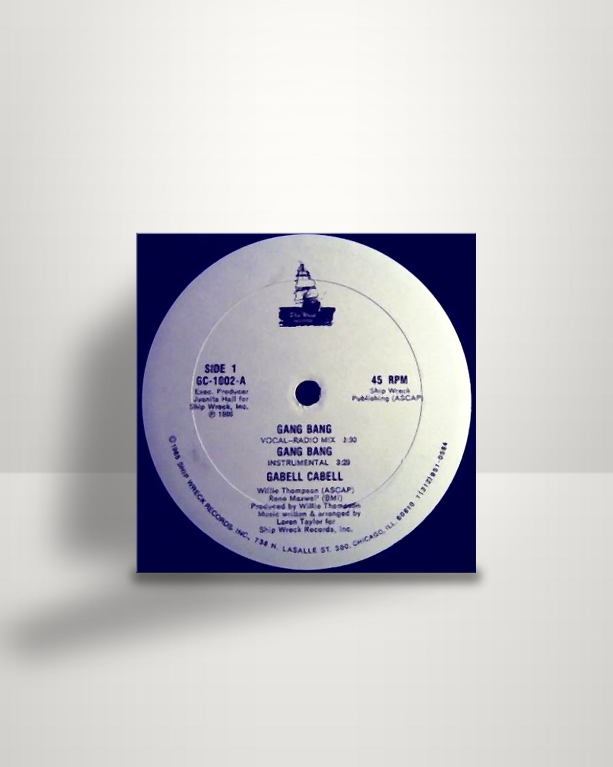 Gabell Cabell – Gang Bang - 12" - Ship Wreck Records US 1986