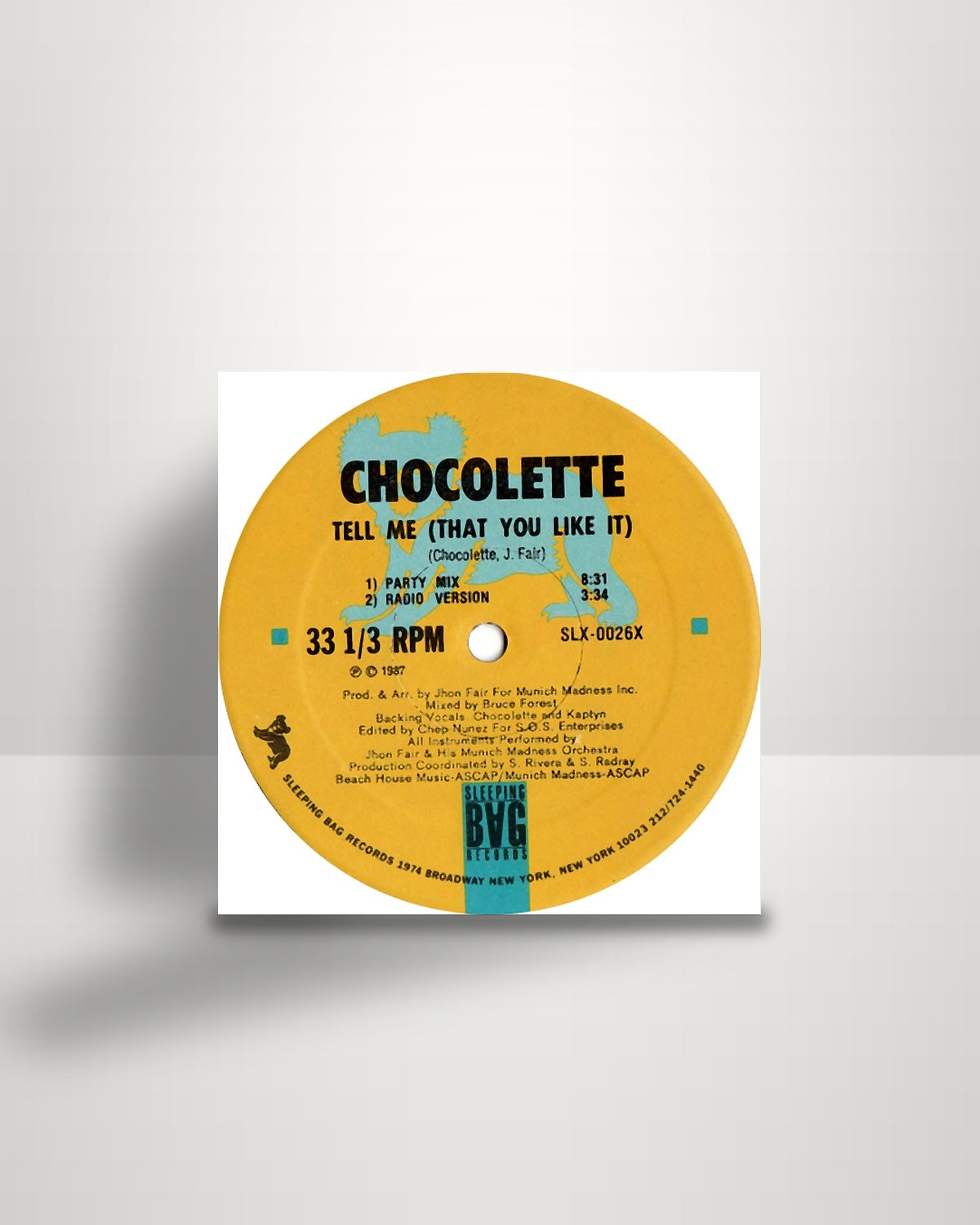 Chocolette – Tell Me (That You Like It) - 12" - Sleeping Bag Records US 1987