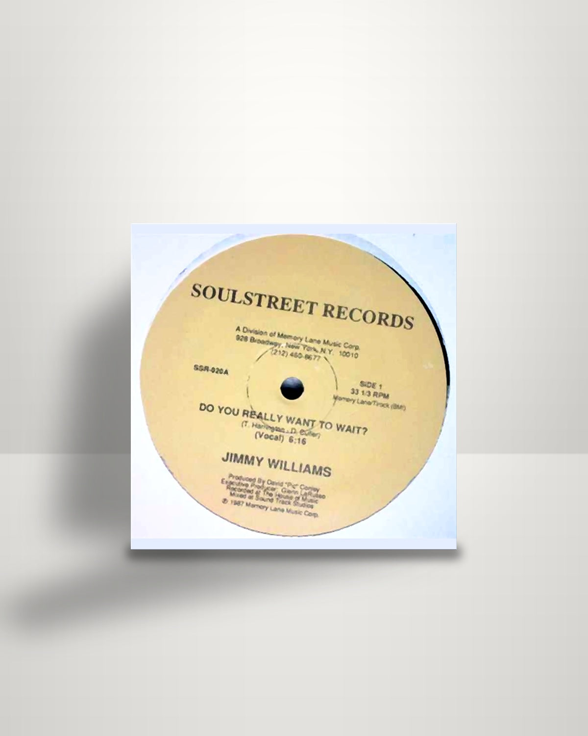 Jimmy Williams – Do You Really Want To Wait? - 12" - Soulstreet Records US 1987
