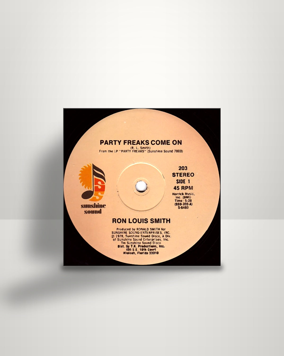 Ronald L. Smith – Party Freaks Come On - 12" - Sunshine Sound US 1978
